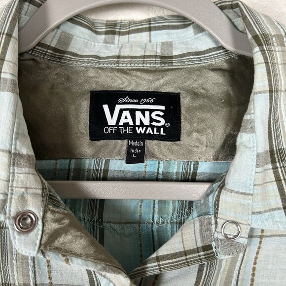 Vans Off The Wall Shirt Women’s Sz L Plaid Boho Cottagecore Cowgirl - Picture 5 of 8